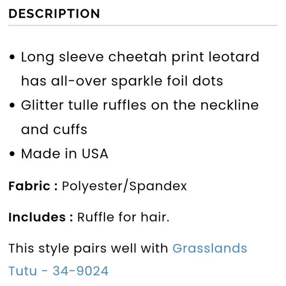 Weissman Showtime Grasslands Chant Leotard size SC - Picture 2 of 6